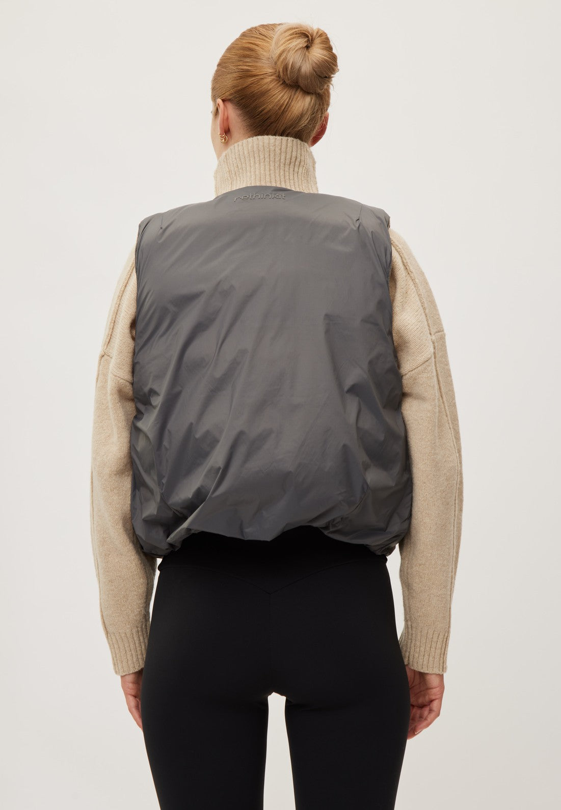 Rethinkit Gilet Revsersible Cocoon Vest 9521 grey thunder