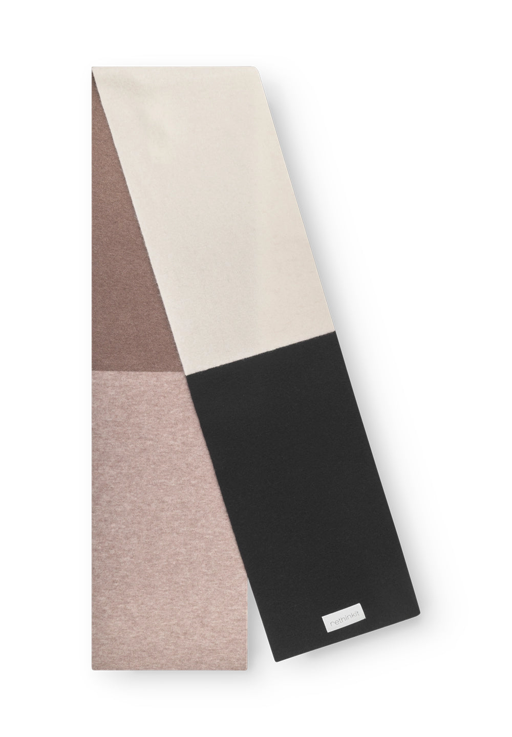 Rethinkit Knitted Wool block Scarf SNUG Acc 9515 dark brown melange