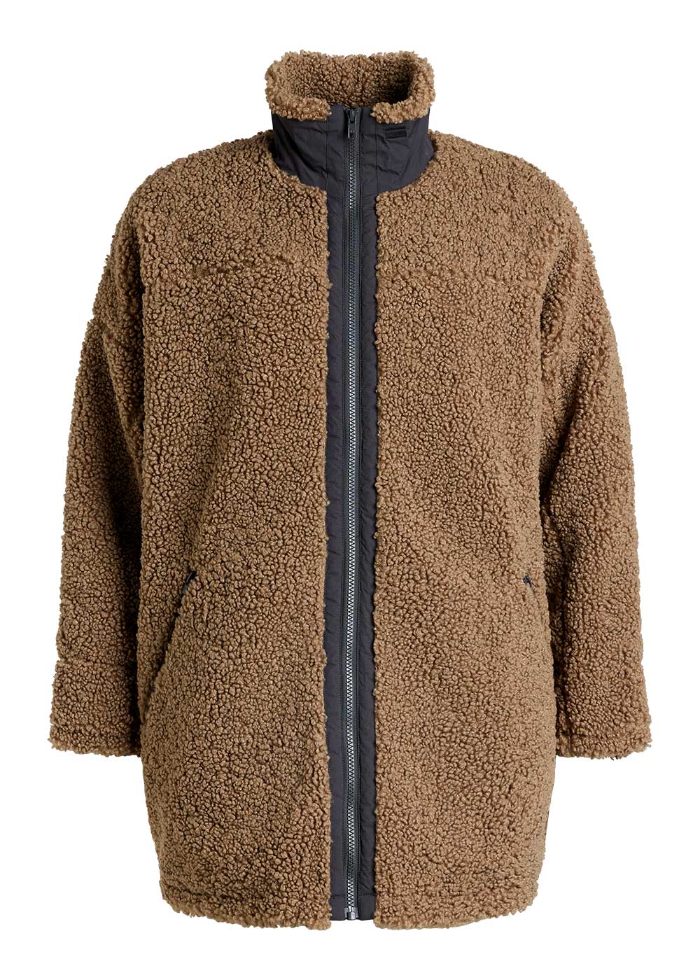 Rethinkit Long Fuzzy coat Larvik Jackets 3203 khaki