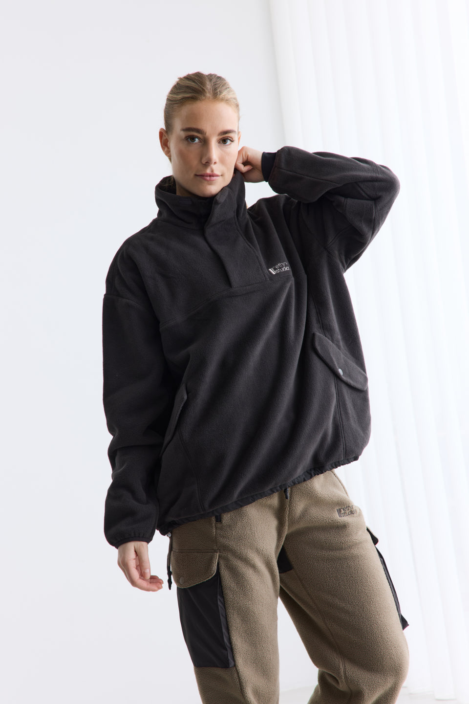 Rethinkit Polar Fleece Uni CAMPFIRE Jackets 0022 almost black