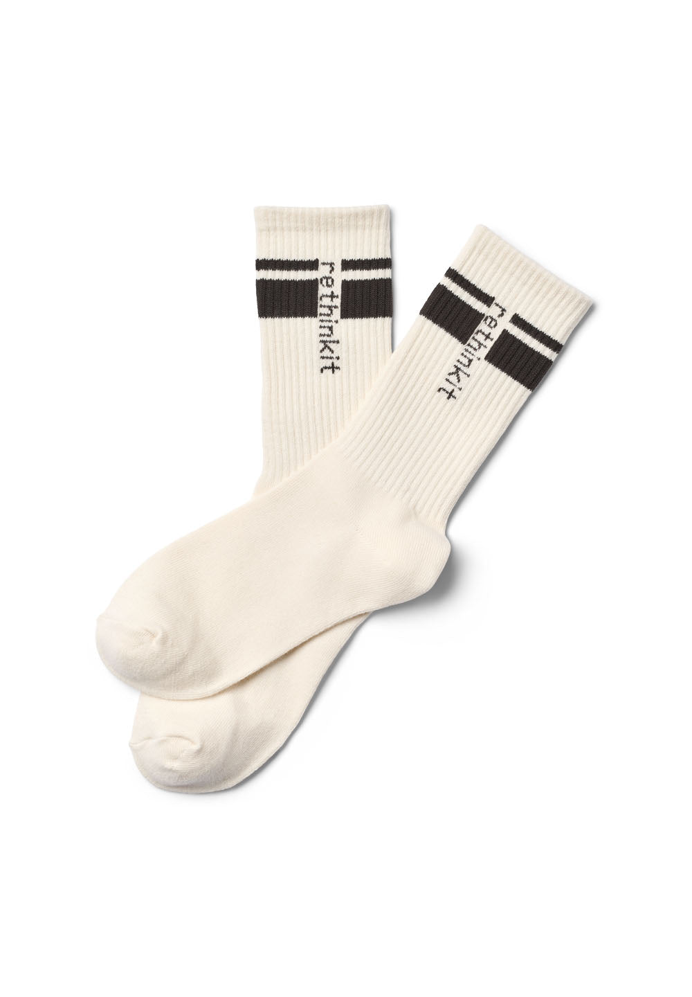 Rethinkit Rethinkit Striped Crew Sock 2pack Accessory 1099 ink almost black