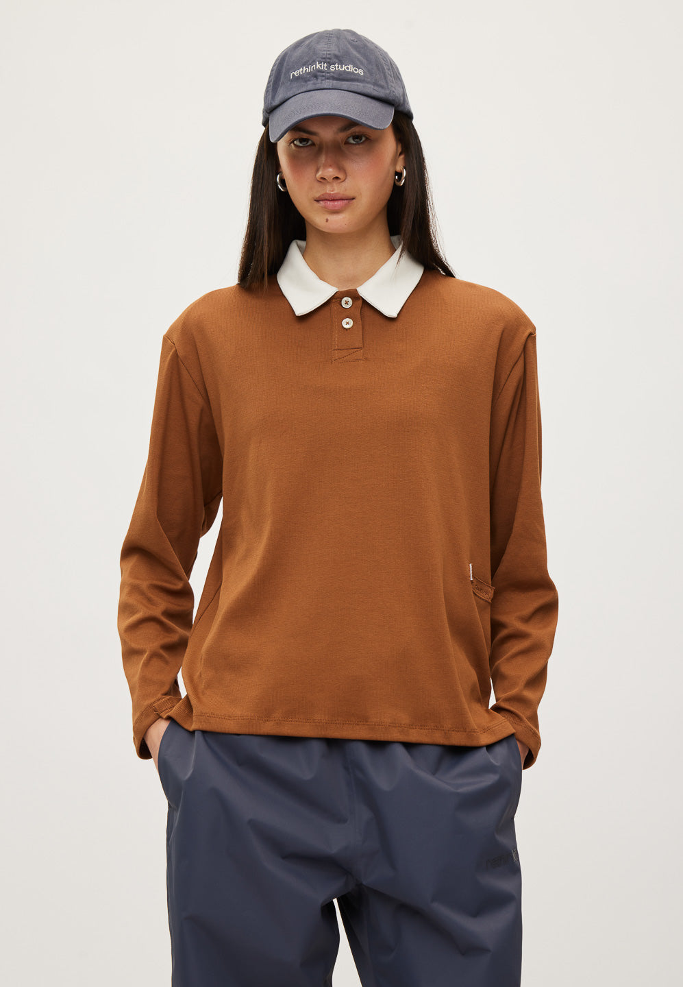 Rethinkit Rib Polo LS Elevate T-Shirt 9522 dachshund brown