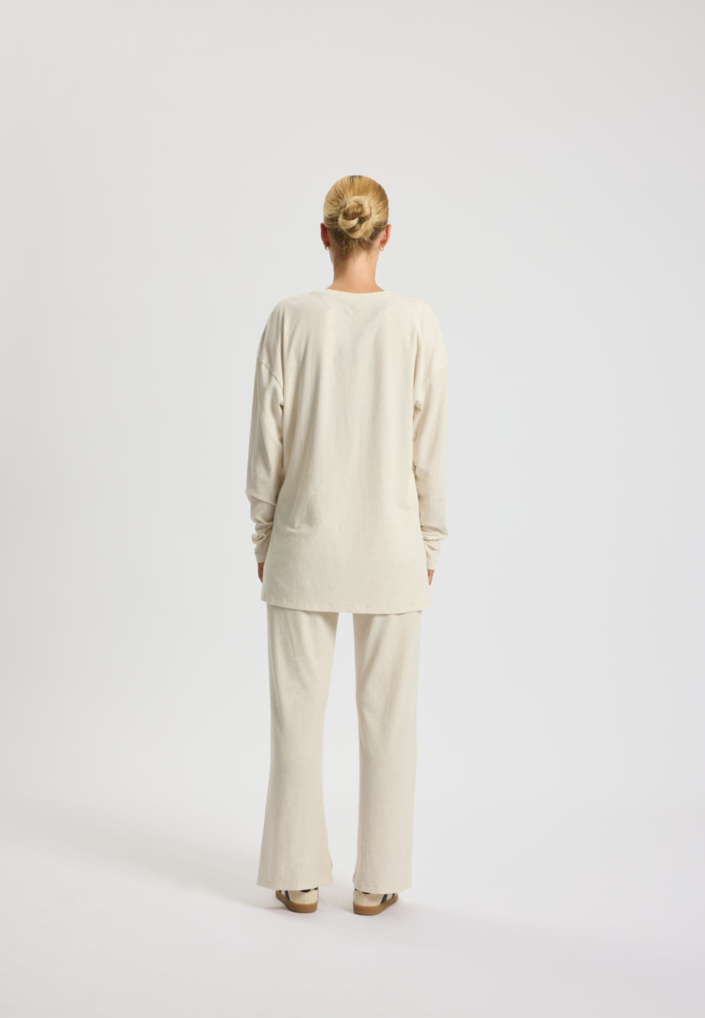 Rethinkit Wide Rib Long Tee MERCI Tee 3227 soft beige melange