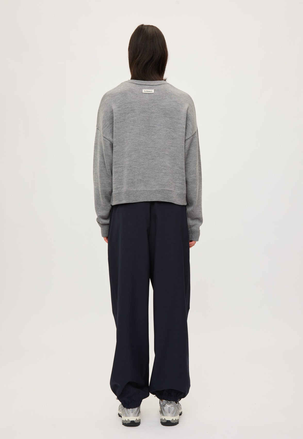 Rethinkit Wool Crew Logo Keep Me Pullover 0220 light melange grey