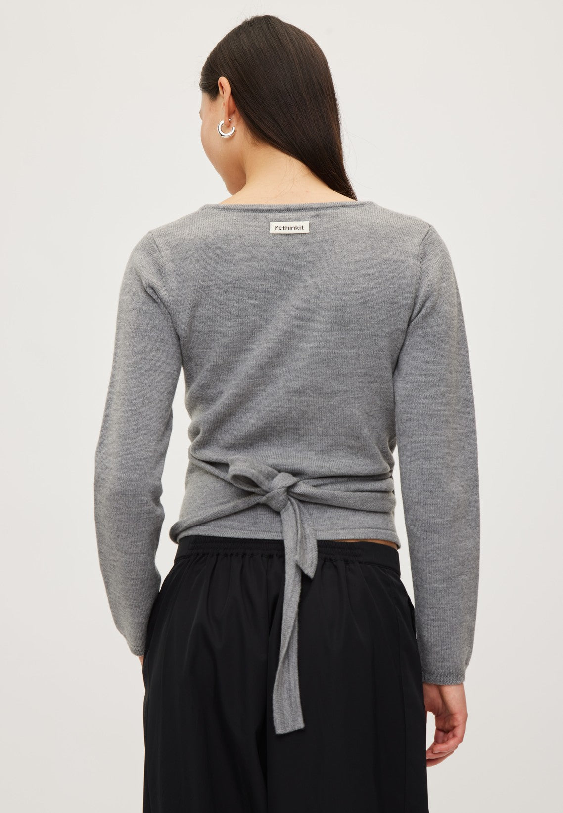 Rethinkit Wool Wrap Cardigan Keep Me Cardigan 0220 light melange grey