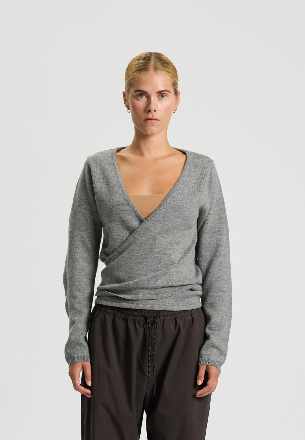 Rethinkit Wool Wrap Cardigan Keep Me Cardigan 0220 light melange grey