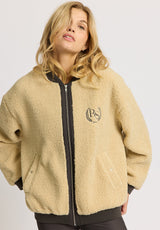 Rethinkit Bomber Jacket Fuzzy Pile Lathi Jackets 3356 sandshell