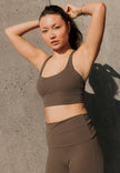 Butter Soft Sports Bra Seinna - dark brown