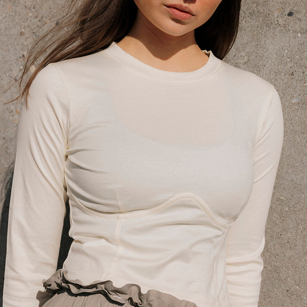 ★LUV IS TRUE★ CURVED L HOTFIX TEEWHITE CURVED L HOTFIX TEE(WHITE) - LUVISTRUE