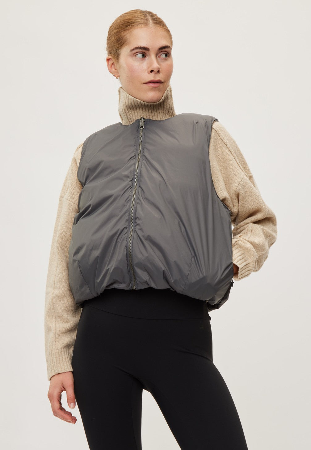Rethinkit Gilet Revsersible Cocoon Vest 9521 grey thunder