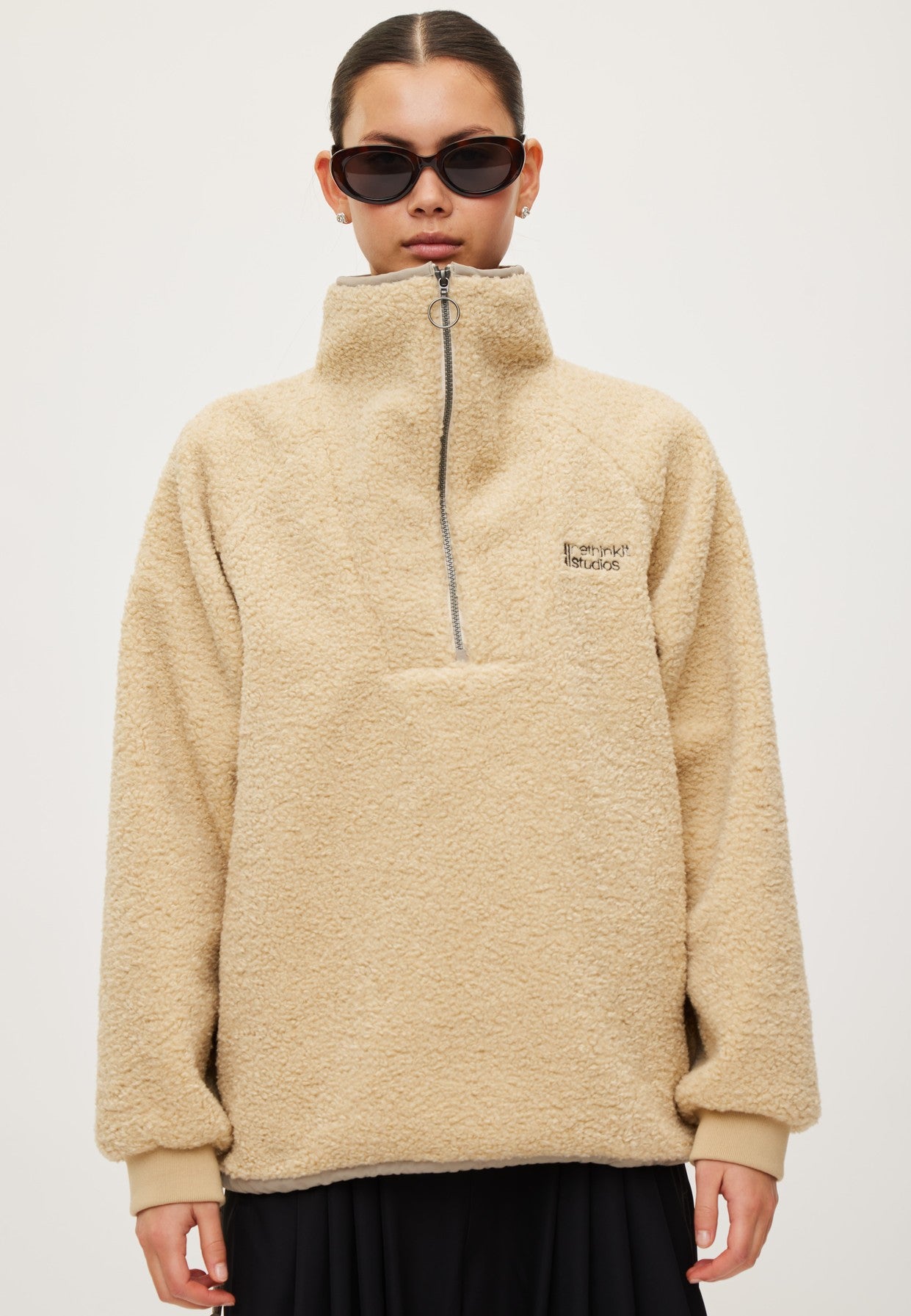 Rethinkit Half Zip Mount Pile Sweatshirt 3356 sandshell