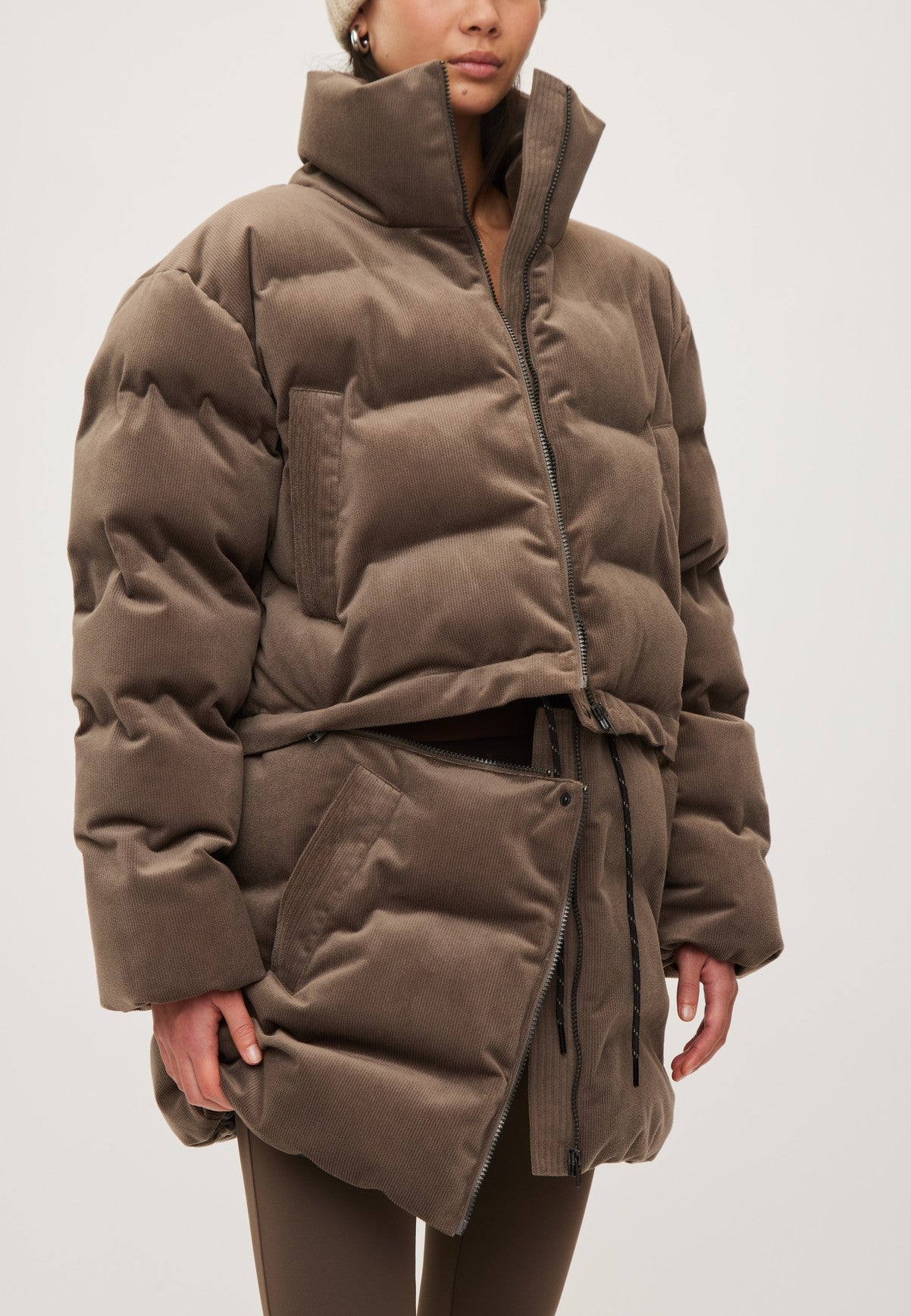 Rethinkit Jacket Puffer Hybrid Cord Jacket 3086 dark rock