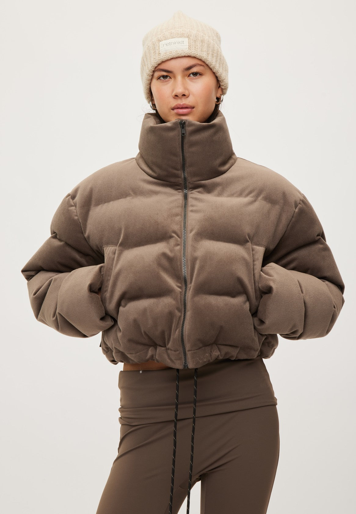 Rethinkit Jacket Puffer Hybrid Cord Jacket 3086 dark rock