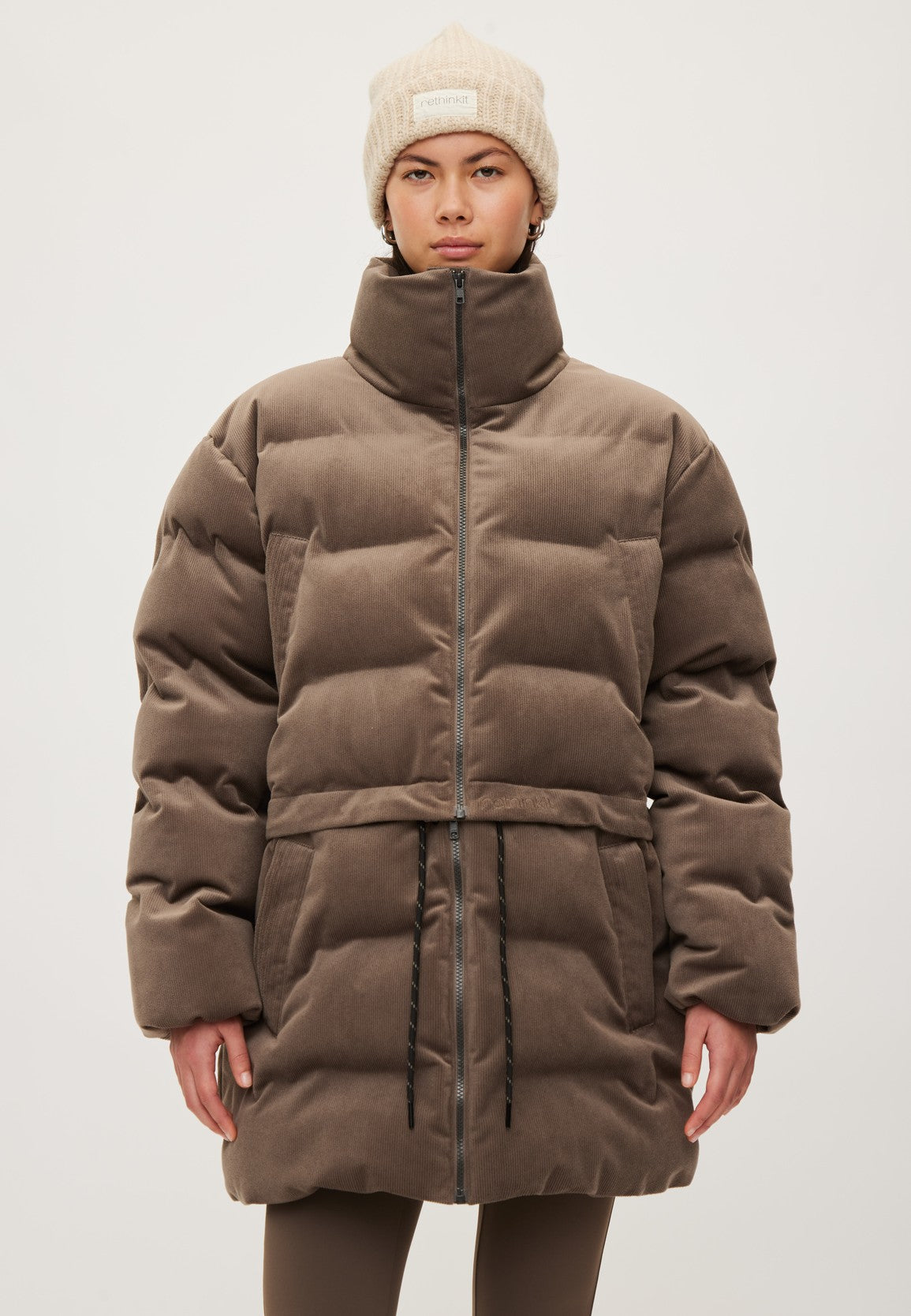 Rethinkit Jacket Puffer Hybrid Cord Jacket 3086 dark rock
