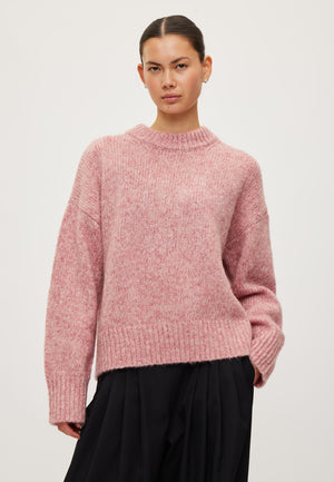 Rethinkit Knit Round Neck Slope Pullover 9530 snowberry melange