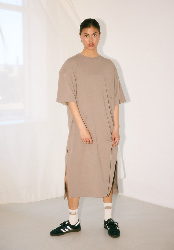 Rethinkit Light Sweat Tee dress dress 0075 warm grey