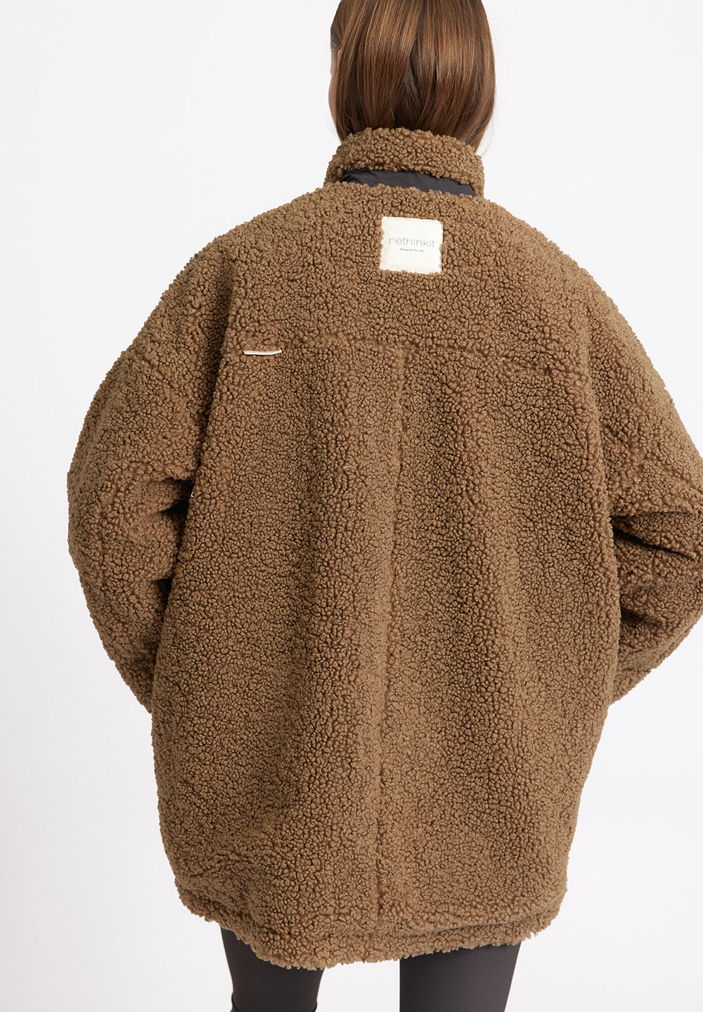 Long Fuzzy coat Larvik - khaki – Rethinkit Studios