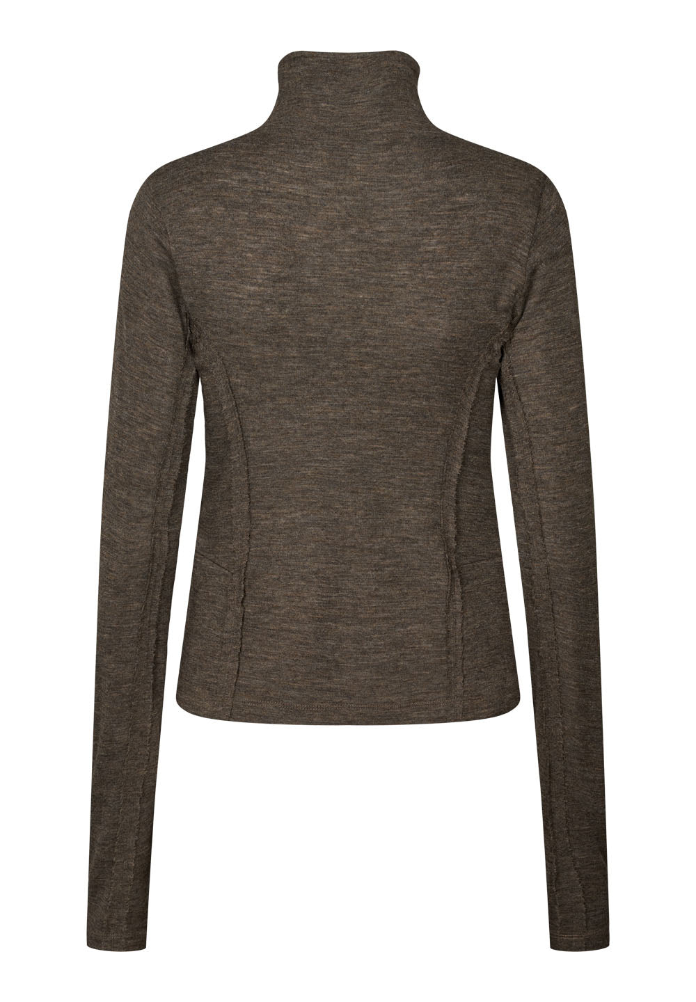 Rethinkit Merino Wool Half Zip Haze Haft Zip 9537 dark brown melange