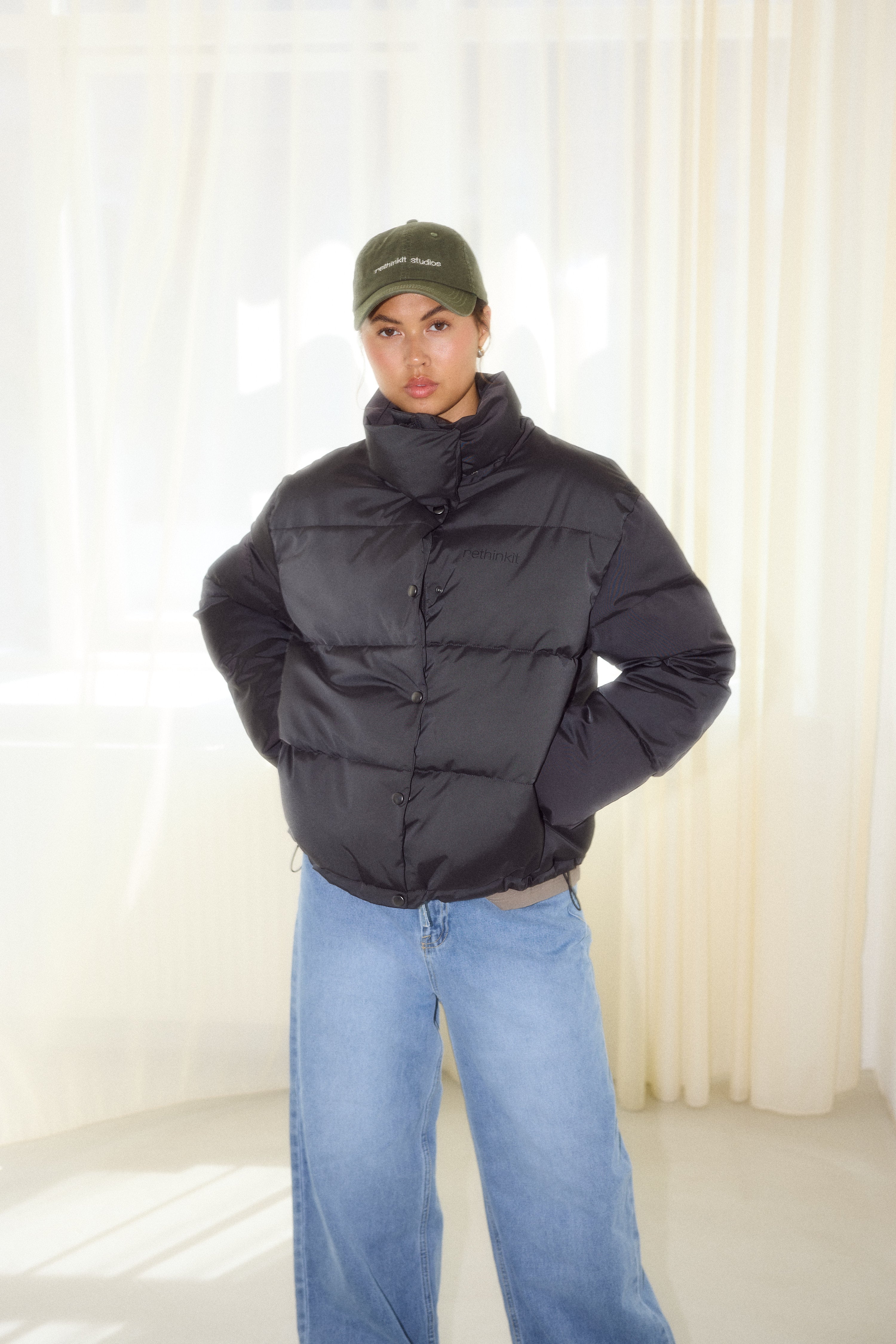 Rethinkit Puffer Boxi Jacket SHELTER Jackets 0022 almost black