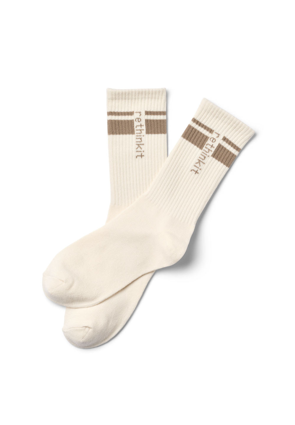 Rethinkit Rethinkit Striped Crew Sock 2pack Accessory 1088 ink mocha