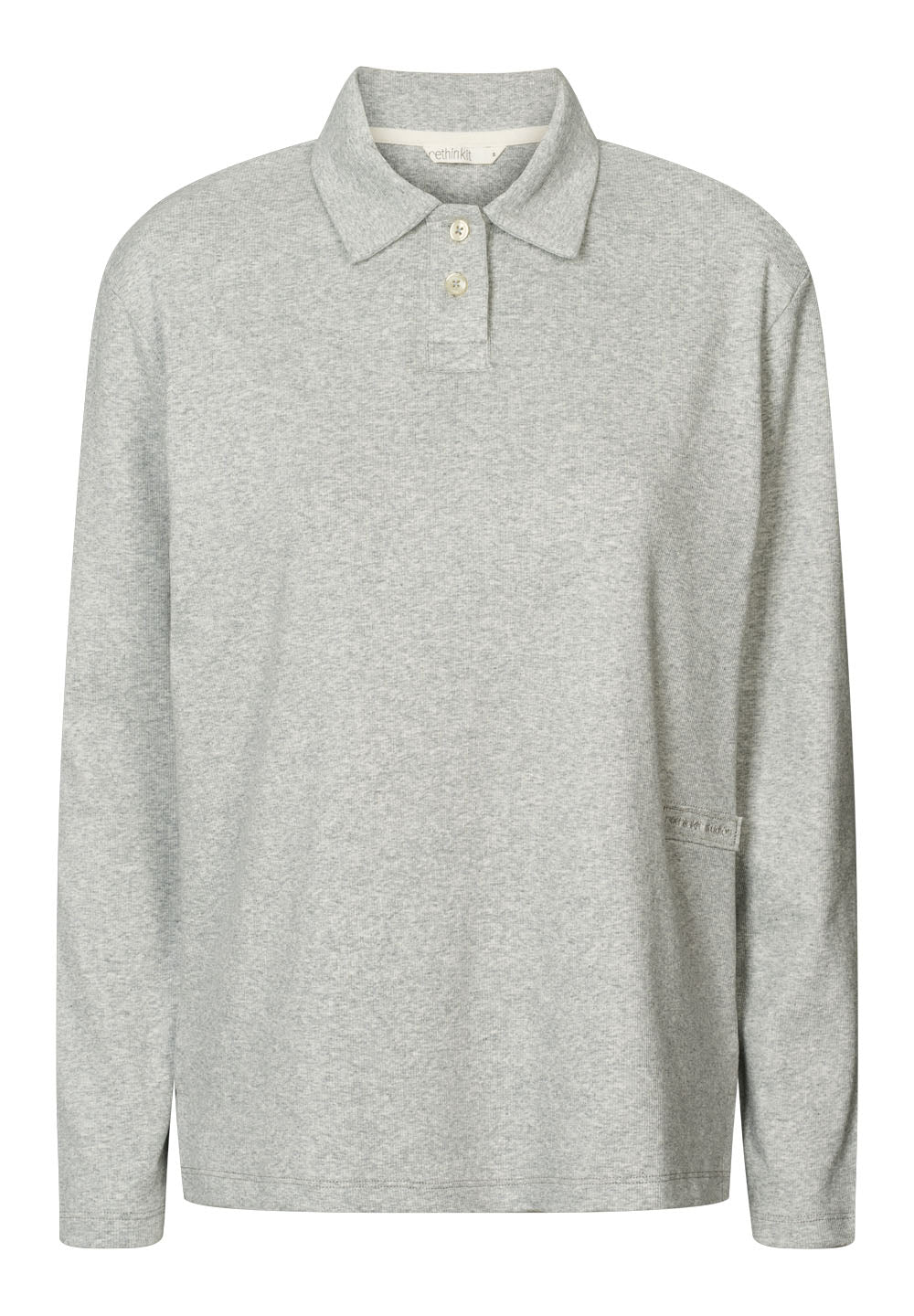 Rethinkit Rib Polo LS Elevate T-Shirt 0105 grey melange