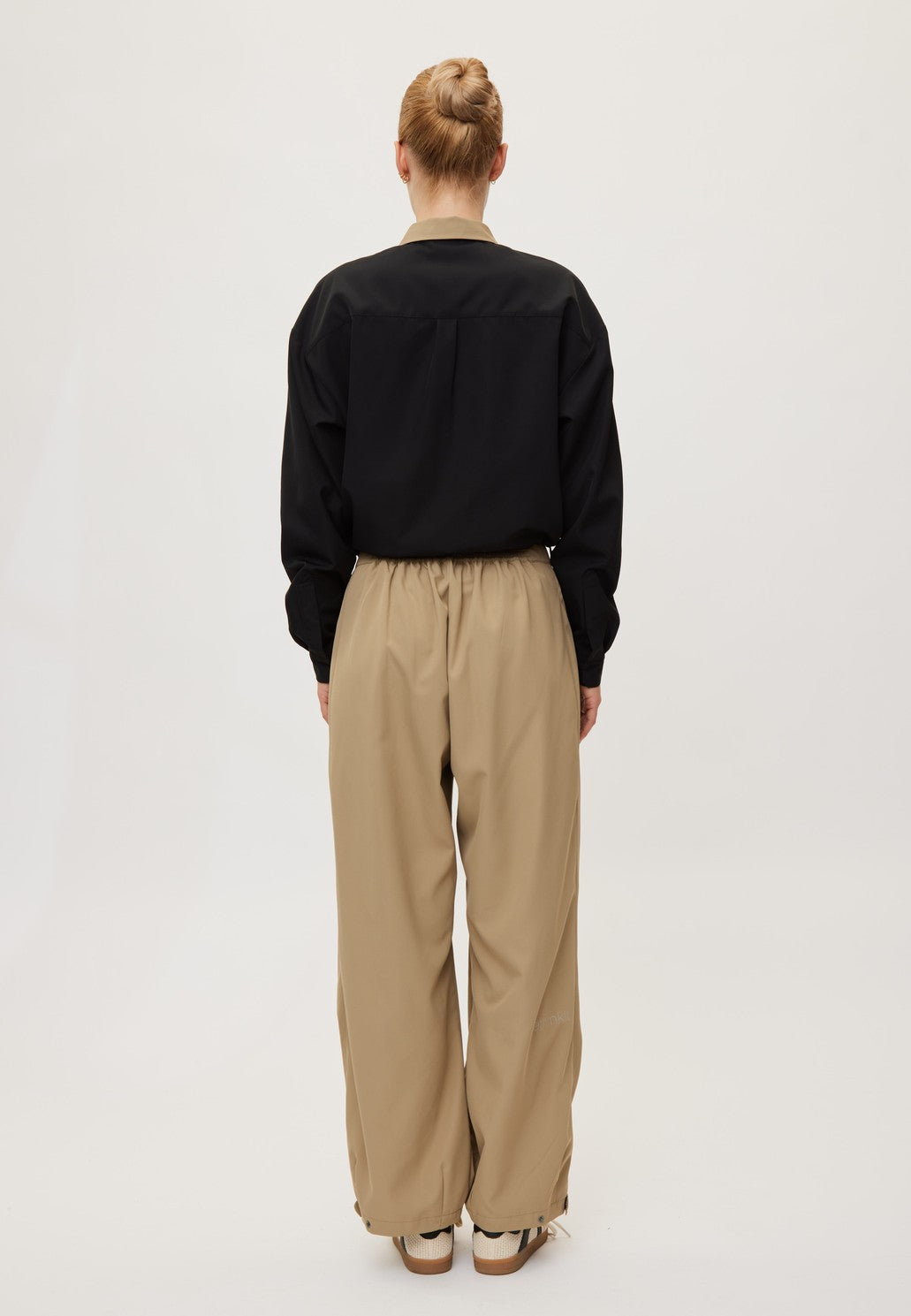 Rethinkit Shirt Cropped Zip Billow Shirt 0021 black