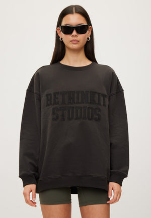 Rethinkit Sweat Shirt Logo Sweatshirt 0022 almost black