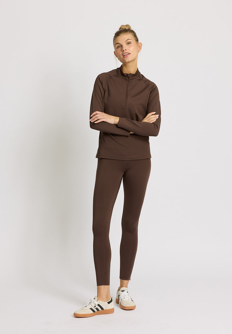 Rethinkit Warm Half Zip Tee Verbier Shirts and Blouses 3031 hot fudge