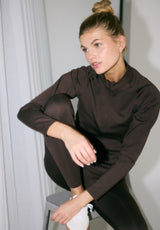 Rethinkit Warm Half Zip Tee Verbier Shirts and Blouses 3031 hot fudge