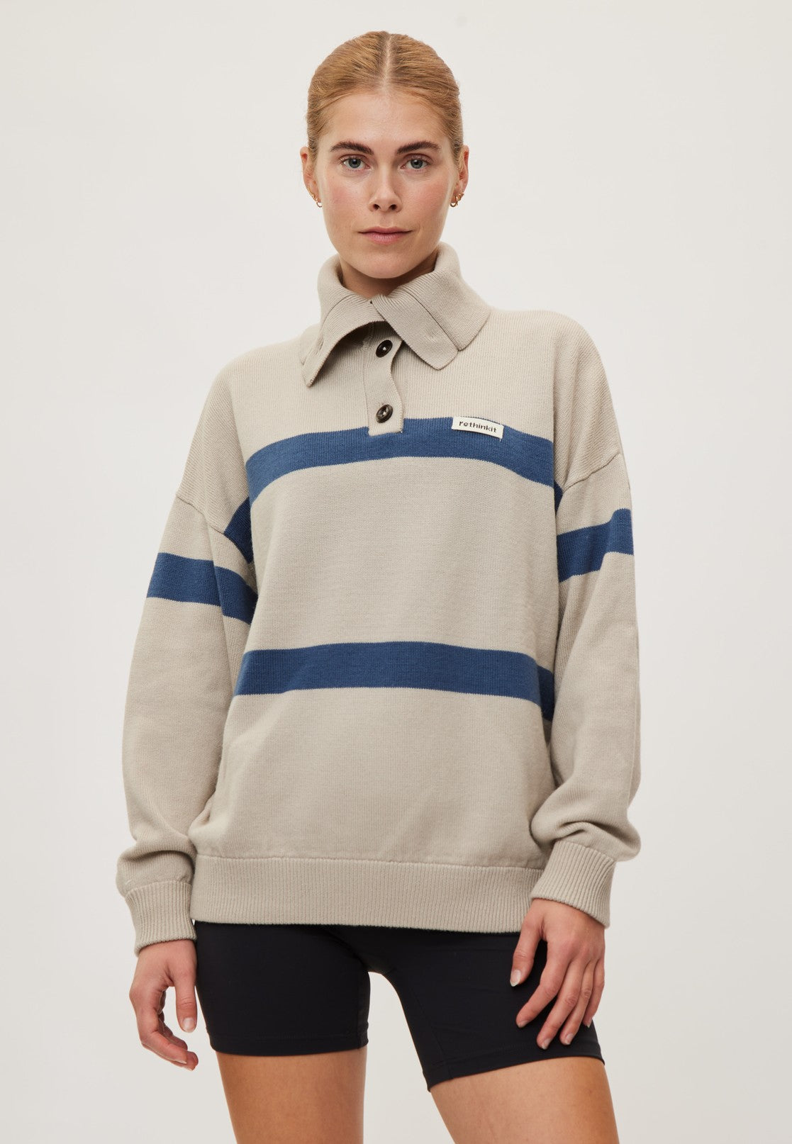 Rethinkit Wool Polo Sweater Keep Me Pullover 9523 fossil