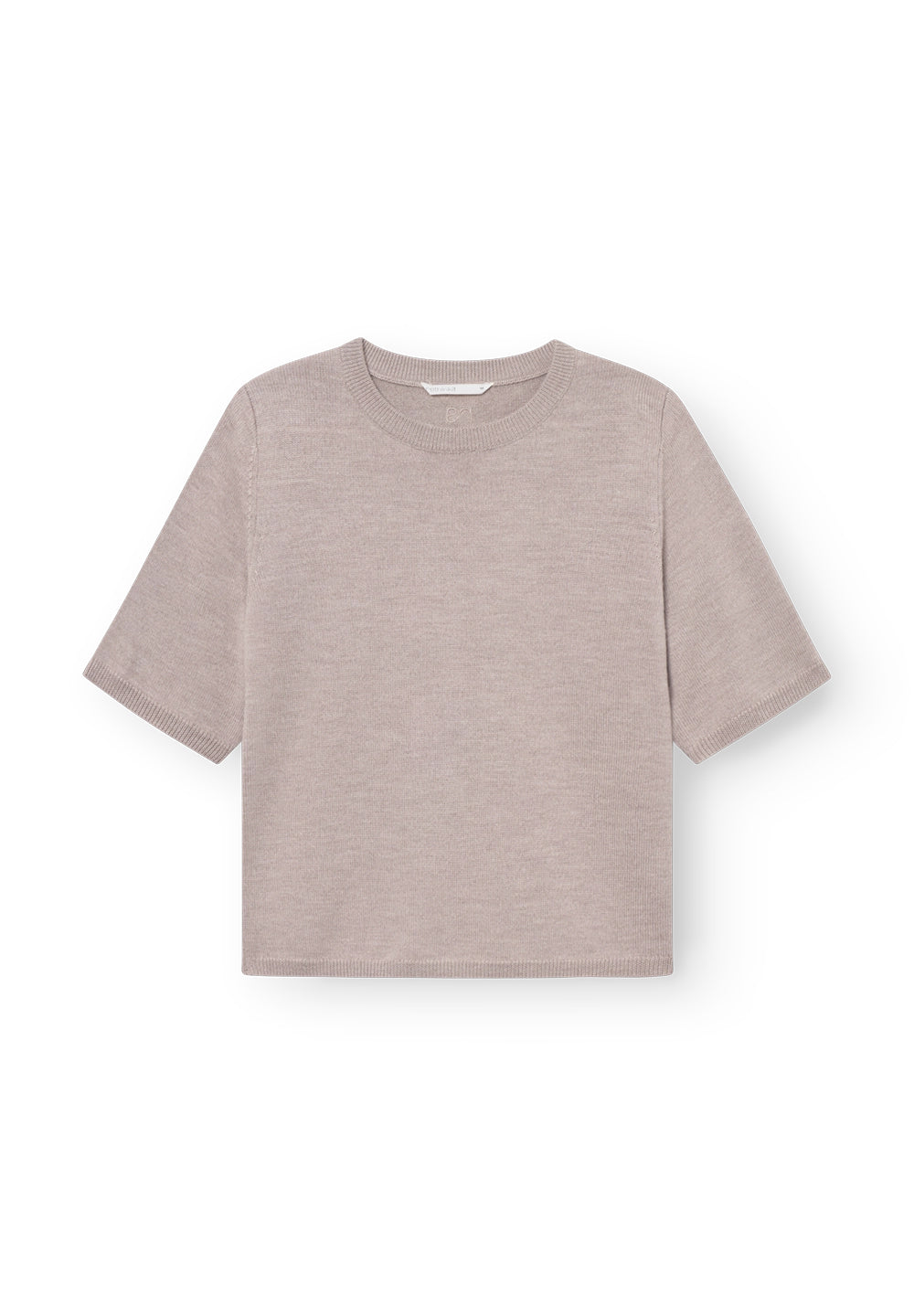 Rethinkit Wool Short Sleeve Keep Me Knitted Tops 3238 warm sand melange
