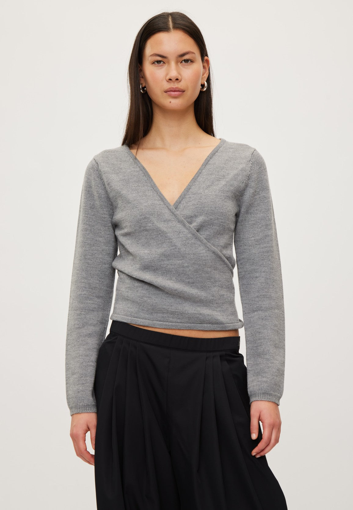 Rethinkit Wool Wrap Cardigan Keep Me Cardigan 0220 light melange grey