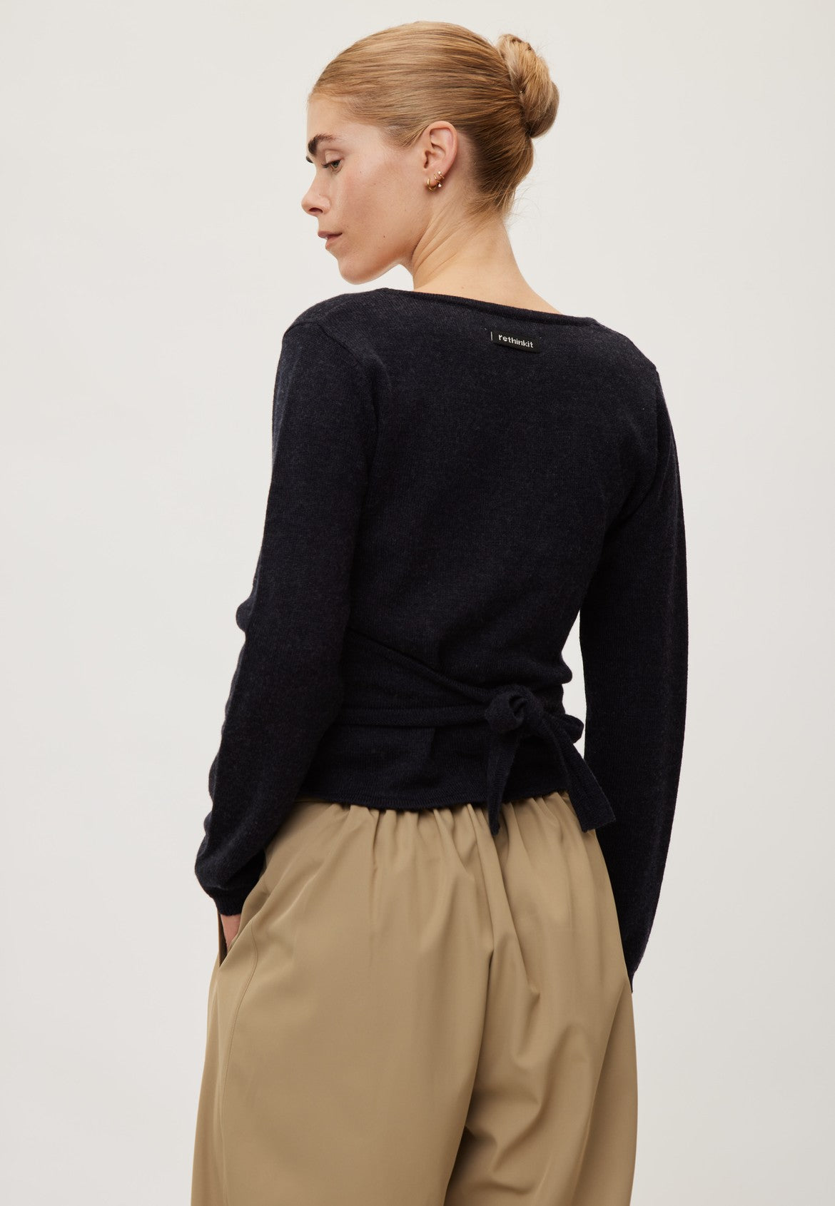 Rethinkit Wool Wrap Cardigan Keep Me Cardigan 9533 dark navy melange