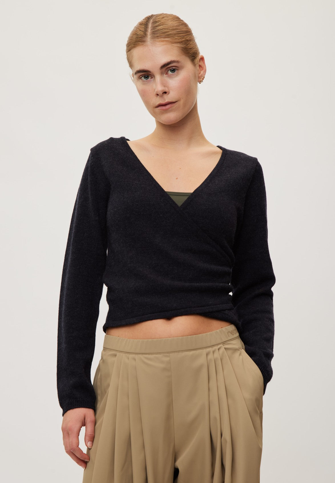 Rethinkit Wool Wrap Cardigan Keep Me Cardigan 9533 dark navy melange