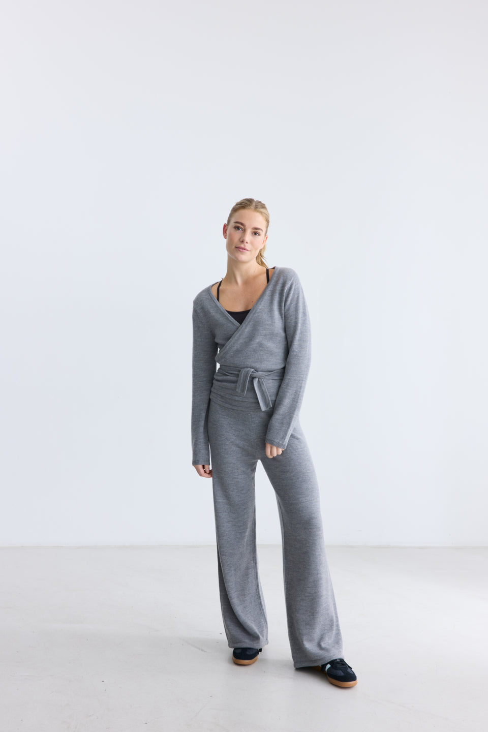 Rethinkit Wool Wrap Cardigan Keep Me Knitted Tops 0220 light melange grey