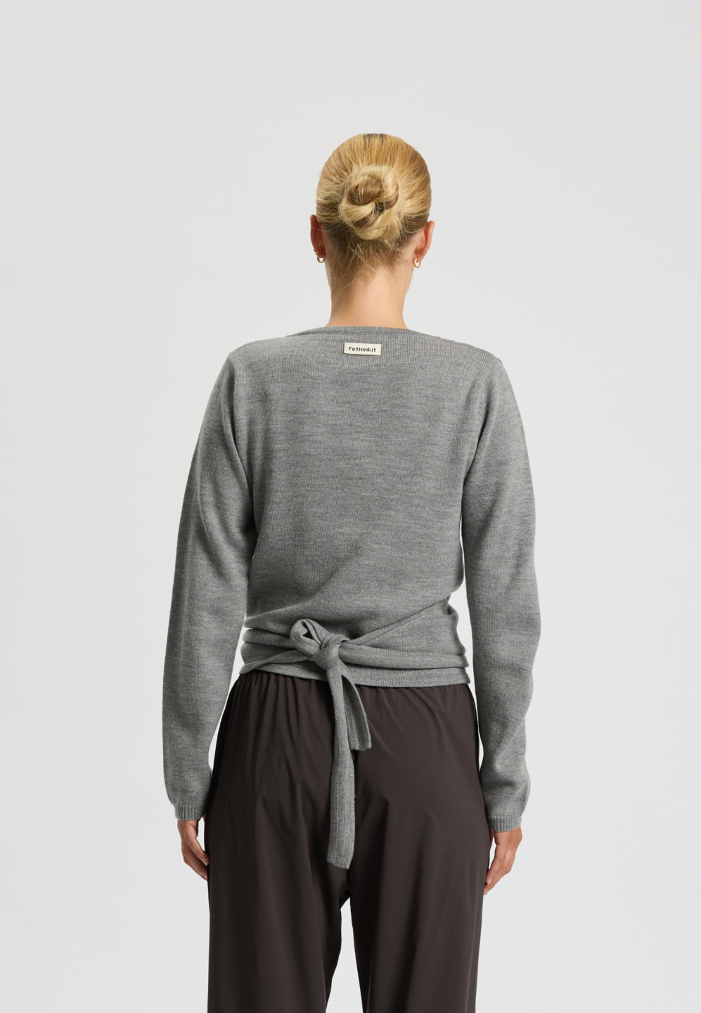 Rethinkit Wool Wrap Cardigan Keep Me Knitted Tops 0220 light melange grey