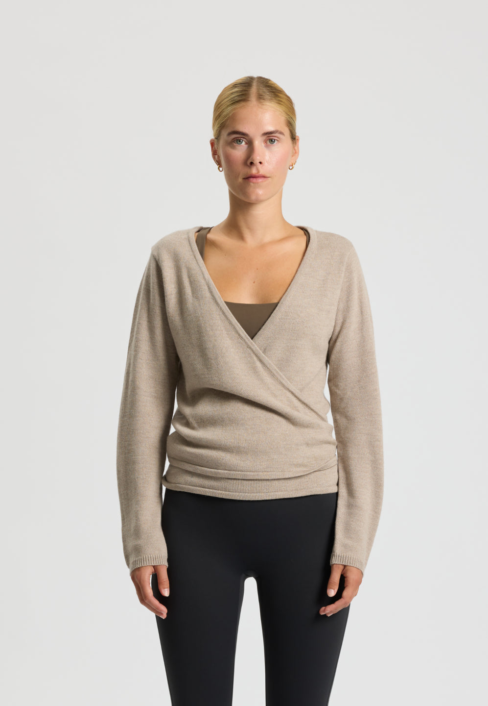 Rethinkit Wool Wrap Cardigan Keep Me Knitted Tops 3238 warm sand melange