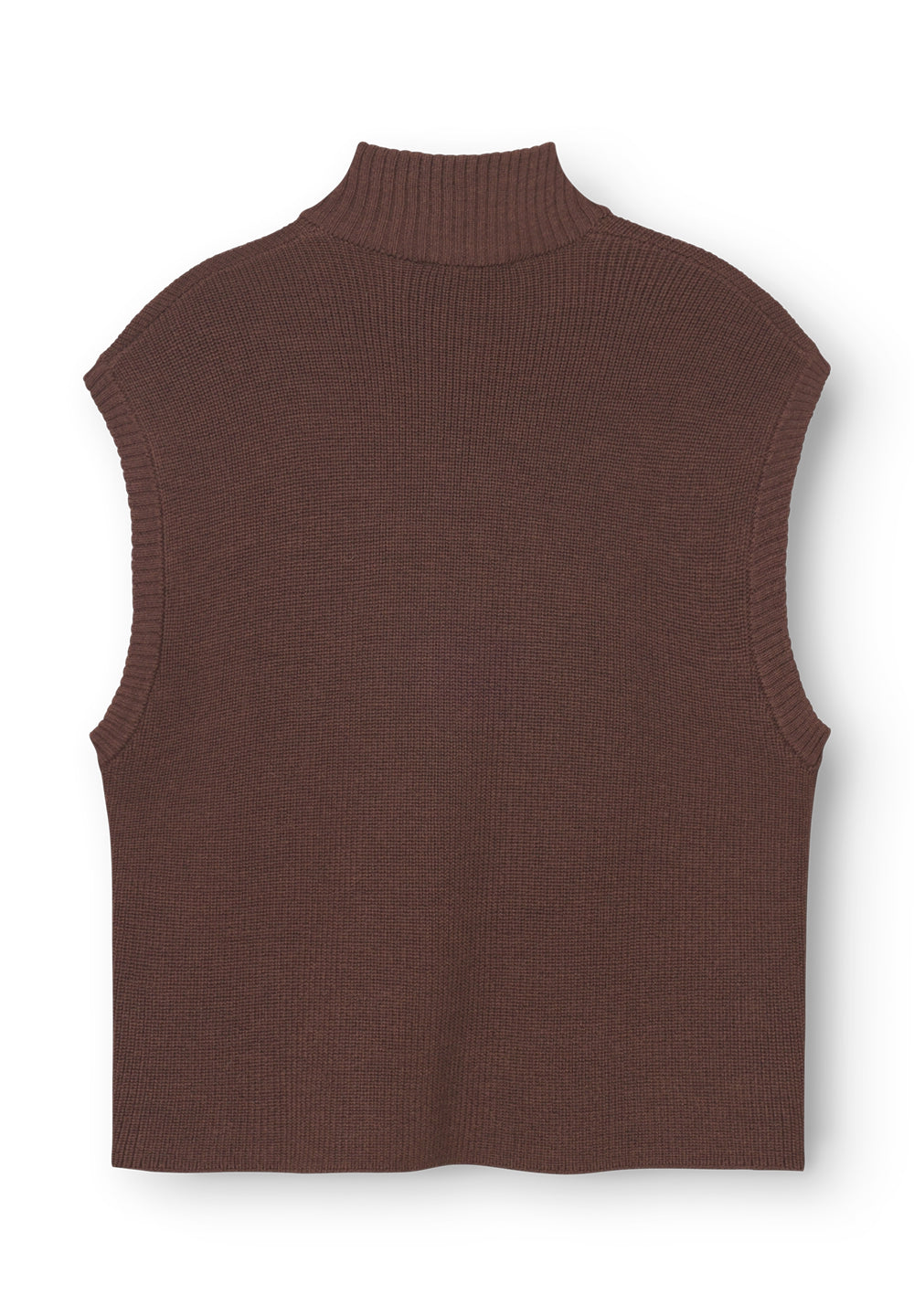 Rethinkit Wool Zip Vest Oslo Knitted Tops 3015 brown melange